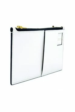 Domestique 18K - 24K Gold Medium Postal White Leather Wallet