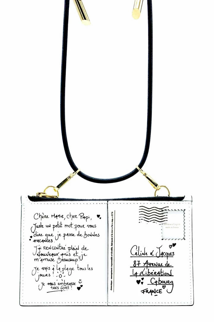 Domestique 18K - 24K Gold Medium Postal White Leather Wallet 7 Domestique 18K - 24K Gold Medium Postal White Leather Wallet