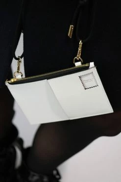 Domestique 18K - 24K Gold Medium Postal White Leather Wallet 14 Domestique 18K - 24K Gold Medium Postal White Leather Wallet