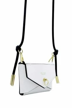 Domestique Mini Envelope White Leather Purse 18K - 24K Gold 7 Domestique Mini Envelope White Leather Purse 18K - 24K Gold