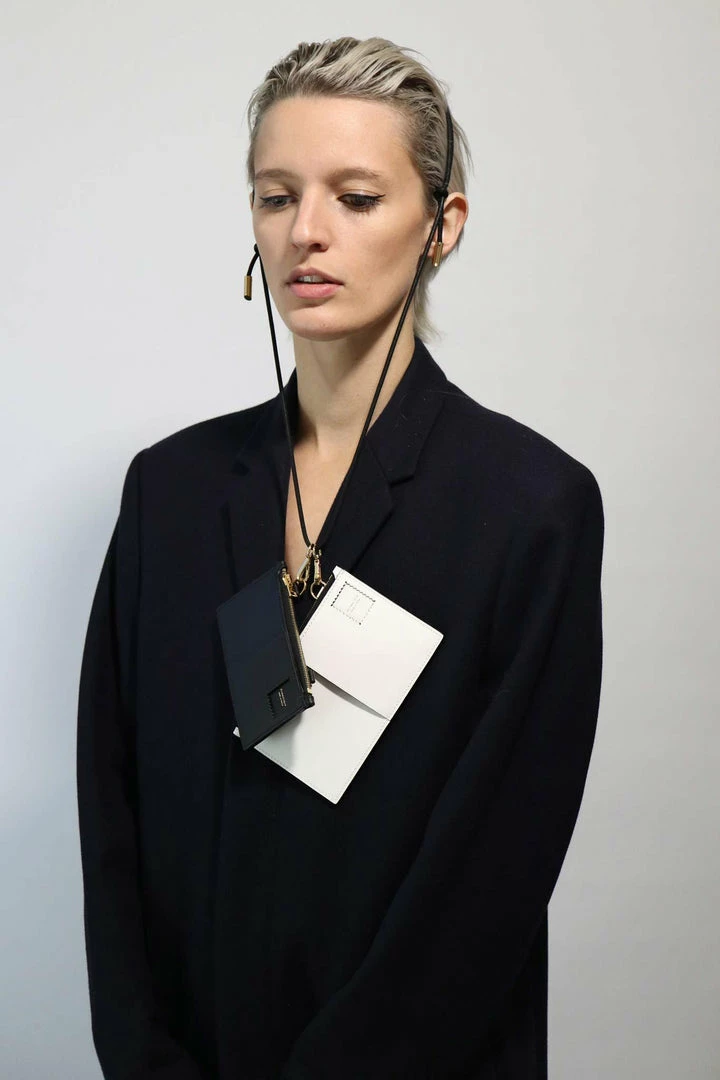 Domestique 18K - 24K Gold Medium Postal White Leather Wallet 9 Domestique 18K - 24K Gold Medium Postal White Leather Wallet