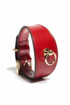 Domestique Red Fox Red Leather Linotte Cuff Bracelets 20 Domestique Red Fox Red Leather Linotte Cuff Bracelets