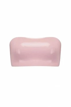 Elissa Poppy Bras Baby Pink Latex Bandeau Crop Top