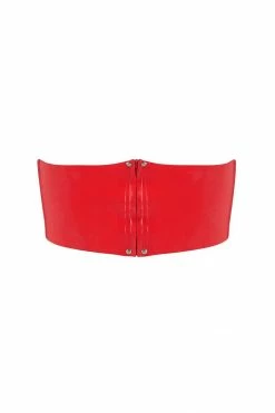 Elissa Poppy Scarlet Red Latex Bandeau Crop Top Bras