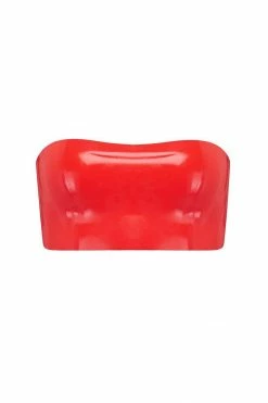 Elissa Poppy Latex Bandeau Crop Top