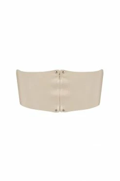 Elissa Poppy Bras White Ivory Latex Bandeau Crop Top