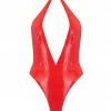 Elissa Poppy Scarlet Red Latex Bodysuit Bodysuits & Tops