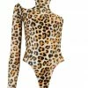 Elissa Poppy Kappa Keyhole Leopard Latex Bodysuit Bodysuits & Tops