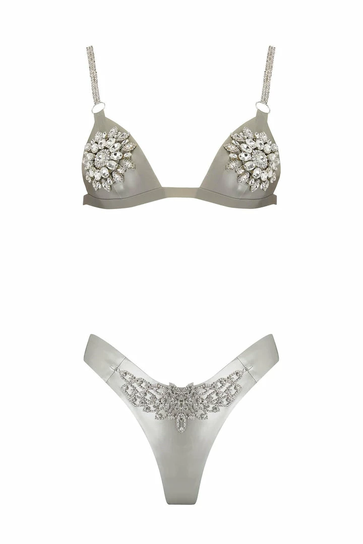 Elissa Poppy Mu Tau Silver Latex Lingerie Set Lingerie Sets 3 Elissa Poppy Mu Tau Silver Latex Lingerie Set Lingerie Sets