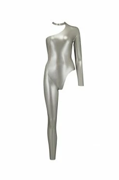 Elissa Poppy Rompers & Catsuits Upsilon Silver Latex Catsuit