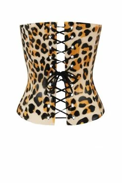Elissa Poppy Lingerie Sets Zeta Zip Leopard Latex Corset