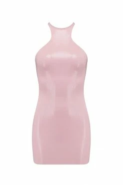 Elissa Poppy Baby Pink Latex Mini Dress