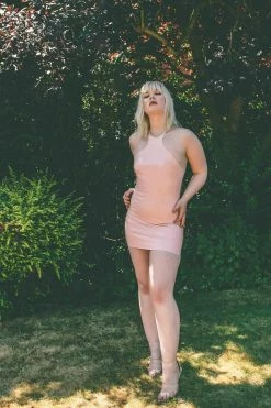 Elissa Poppy Baby Pink Latex Mini Dress