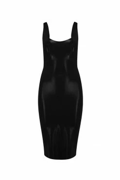 Elissa Poppy Latex Midi Dress