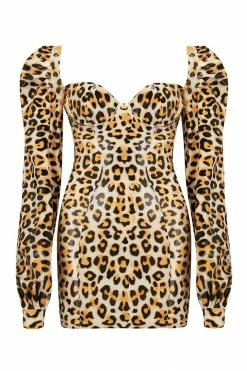 Elissa Poppy Delta Leopard Latex Dress