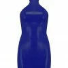 Elissa Poppy Royalblue Navy Latex Mini Dress