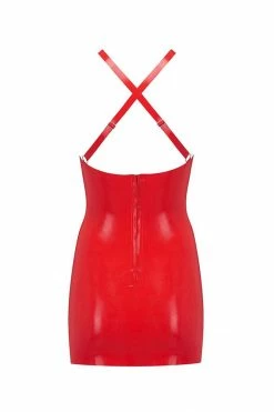 Elissa Poppy Scarlet Red Latex Mini Dress
