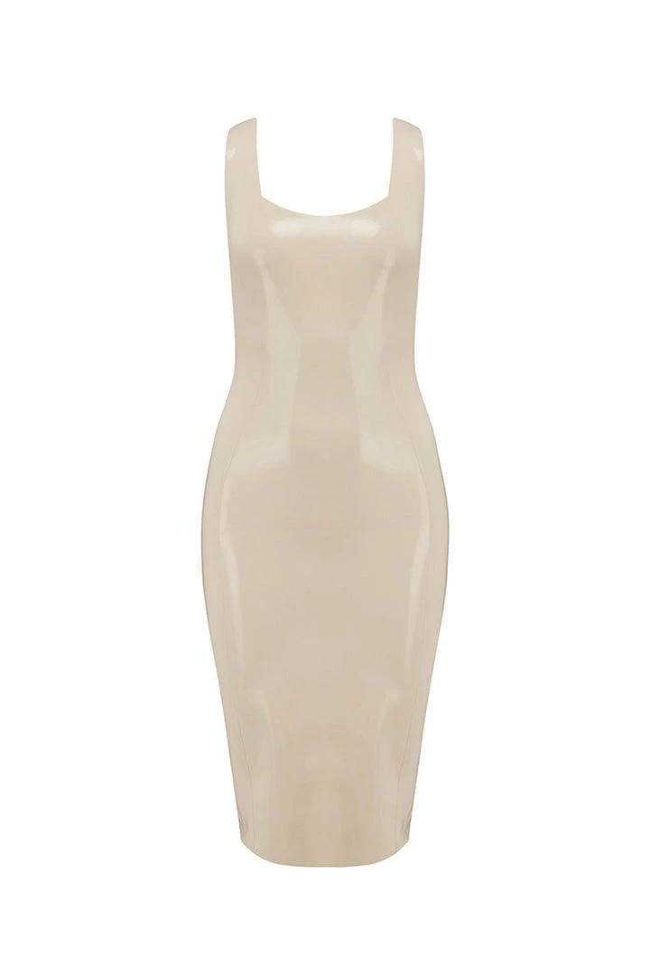 Elissa Poppy White Ivory Latex Midi Dress 3 Elissa Poppy White Ivory Latex Midi Dress