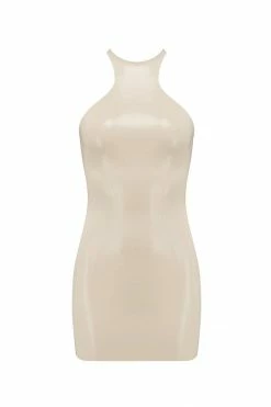 Elissa Poppy White Ivory Latex Mini Dress