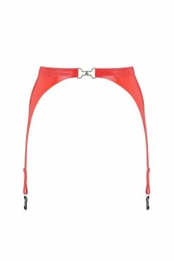 Elissa Poppy Latex Garter Belt