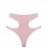 Elissa Poppy Baby Pink Latex Cut Out Thong Panties