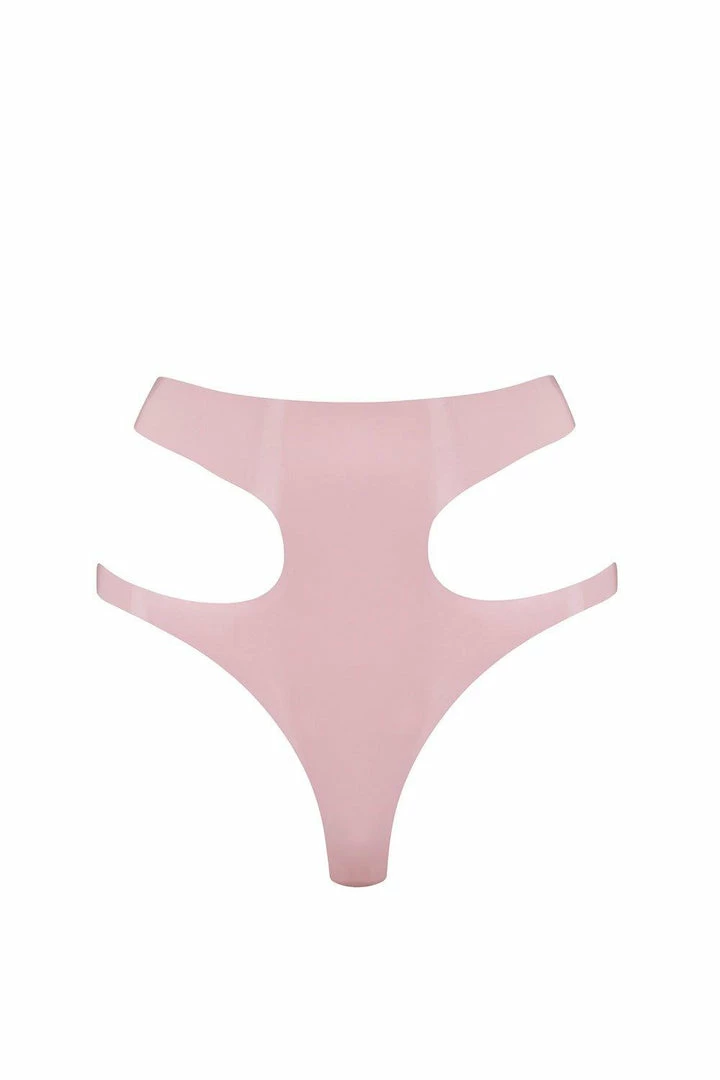 Elissa Poppy Baby Pink Latex Cut Out Thong Panties 3 Elissa Poppy Baby Pink Latex Cut Out Thong Panties
