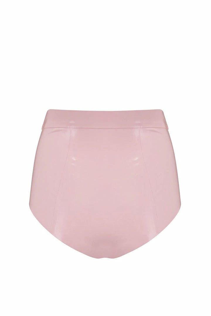 Elissa Poppy Baby Pink Latex Disco High Waist Pant 4 Elissa Poppy Baby Pink Latex Disco High Waist Pant