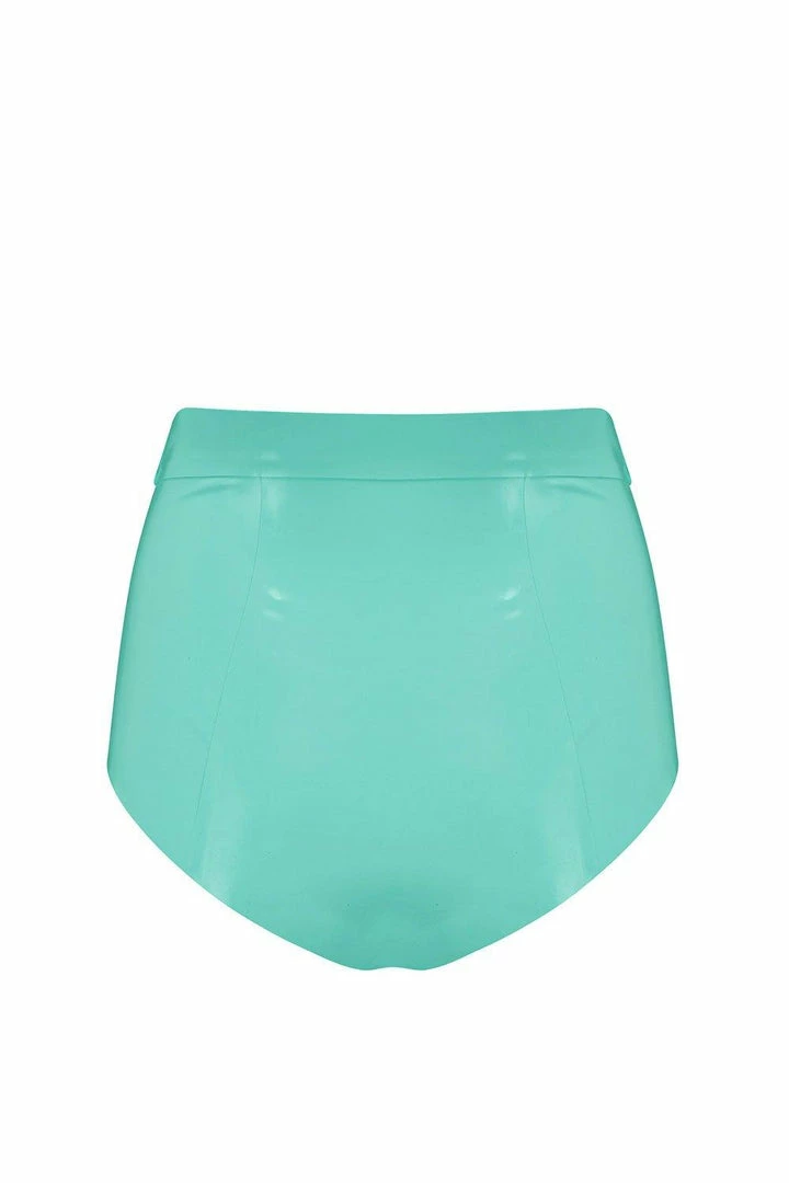 Elissa Poppy Jade Green Latex Disco High Waist Pant Panties 4 Elissa Poppy Jade Green Latex Disco High Waist Pant Panties