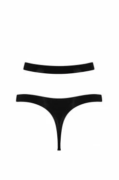Elissa Poppy Latex Cut Out Thong Panties