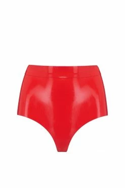 Elissa Poppy Scarlet Red Latex Disco High Waist Pant