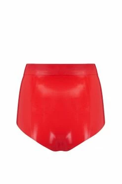 Elissa Poppy Scarlet Red Latex Disco High Waist Pant