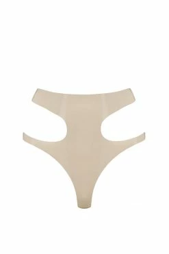 Elissa Poppy Panties White Ivory Latex Cut Out Thong