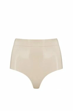 Elissa Poppy White Ivory Latex Disco High Waist Pant Panties