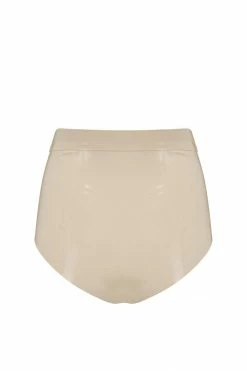 Elissa Poppy White Ivory Latex Disco High Waist Pant Panties
