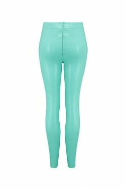 Elissa Poppy Jade Green Latex Leggings