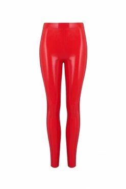 Elissa Poppy Scarlet Red Latex Leggings