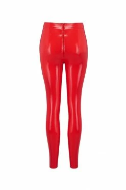 Elissa Poppy Scarlet Red Latex Leggings