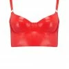 Elissa Poppy Bras Scarlet Red Latex Full Cup Longline Bra