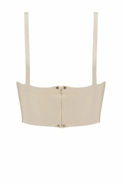 Elissa Poppy White Ivory Latex Full Cup Longline Bra