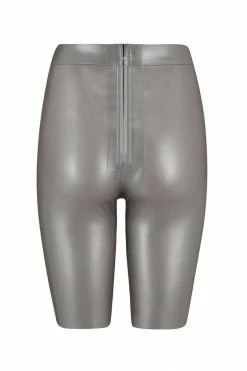 Elissa Poppy Beta Latex Silver Biker Short
