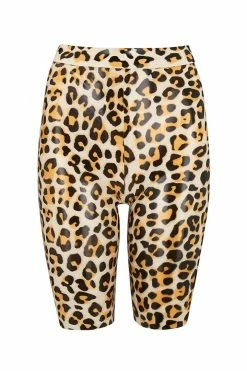 Elissa Poppy Beta Leopard Latex Biker Short