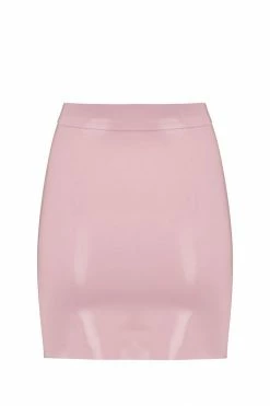 Elissa Poppy Baby Pink Latex Mini Skirt