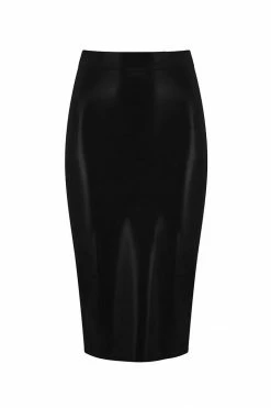 Elissa Poppy Latex Midi Skirt