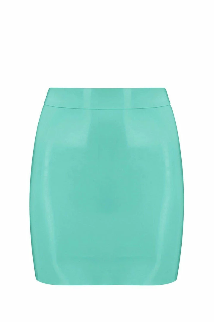 Elissa Poppy Jade Green Latex Mini Skirt 3 Elissa Poppy Jade Green Latex Mini Skirt