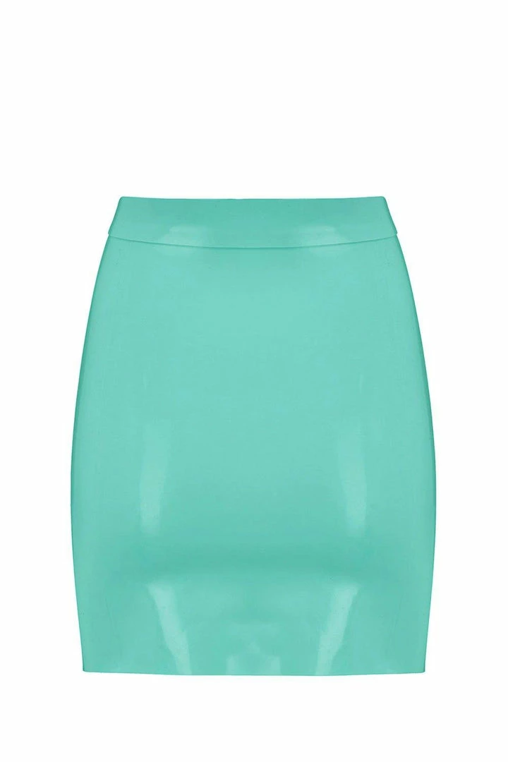 Elissa Poppy Jade Green Latex Mini Skirt 4 Elissa Poppy Jade Green Latex Mini Skirt