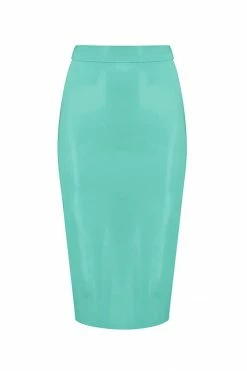 Elissa Poppy Latex Midi Skirt