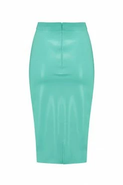 Elissa Poppy Latex Midi Skirt