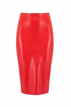 Elissa Poppy Latex Midi Skirt