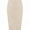 Elissa Poppy White Ivory Latex Midi Skirt