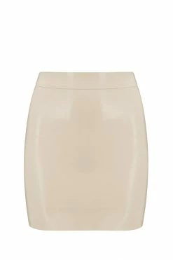Elissa Poppy White Ivory Latex Mini Skirt